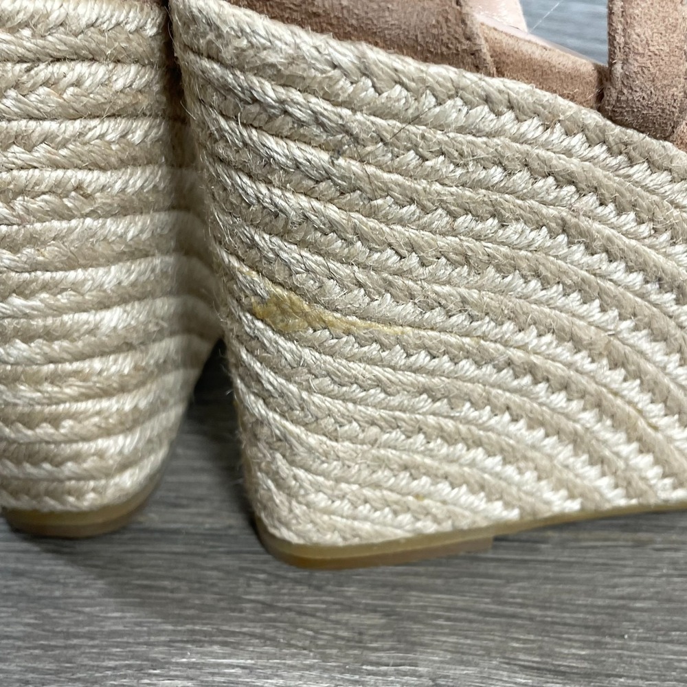 Kate Spade Sandals Womens 8 B Pink Leather Strap Espadrille Wedge Platform New - Picture 6 of 12